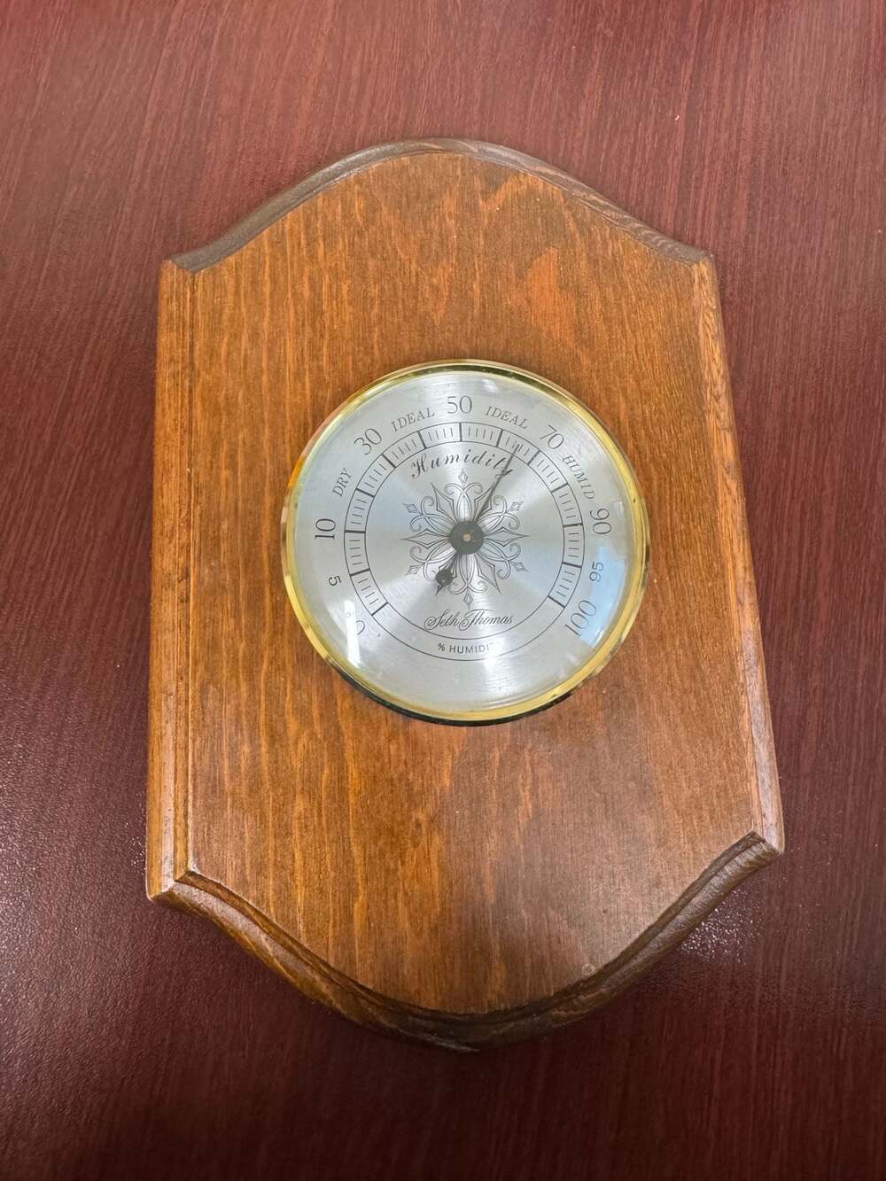 Seth Thomas Hygrometer Wall Mounted Wooden Weather Station